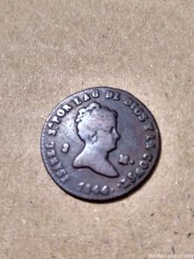 Münzen von Spanien: X- DOS MARAVEDÍS 1844 SEGOVIA ISABEL II